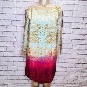 Maeve Anthropologie Cleome Shift Ombre Boho Dress with pockets size small